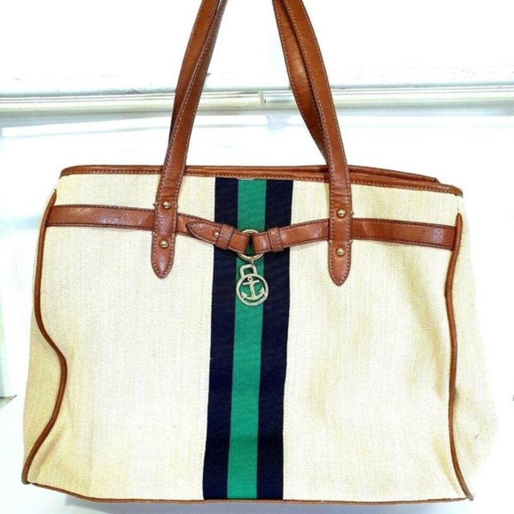 TOMMY HILFIGER Faux Leather Preppy Shoulder Bag